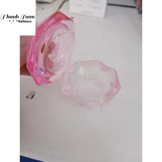 Cốc thuỷ tinh đựng dung dịch làm móng có nắp đậy  - Phụ kiện đồ nail