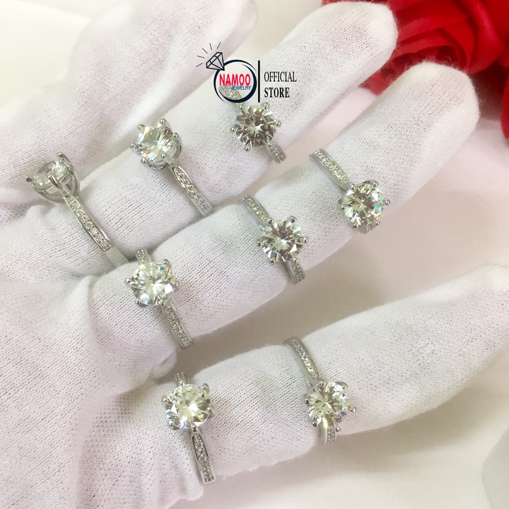 Nhẫn Nữ Đính Đá Mạ Bạc N027 Đeo Hàng Ngày không kiêng nước Namoo Jewelry