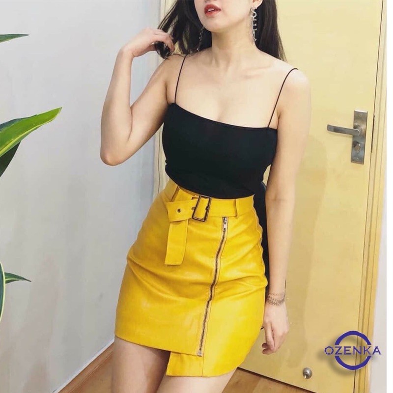 Áo hai dây tăm, áo 2 dây thun croptop ôm sợi bún tím/trắng/đen hot