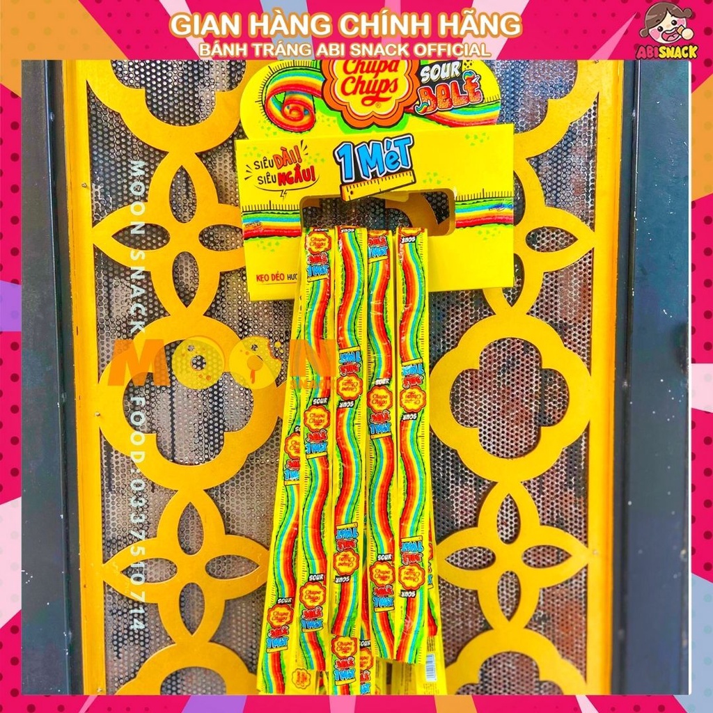 Kẹo dẻo Chupa Chups Cầu Vồng Sour Belt DÀI TẬN 1 MÉT chua chua ngọt ngọt