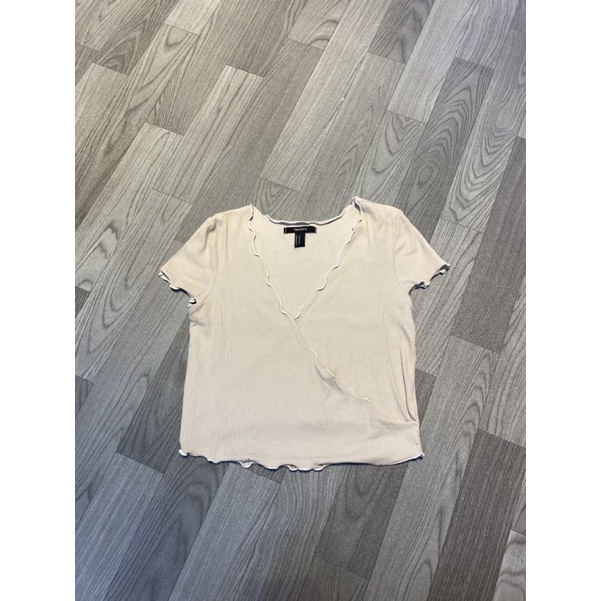 Áo croptop thun tăm 21 mã nâu be