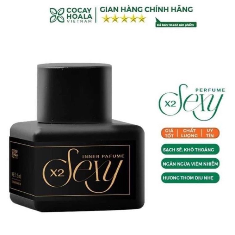 Nước hoa vùng kín X2 Sexy Cocayhoala 5ml khử mùi, làm thơm, hồng, se khít vk