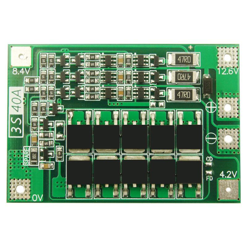 Bảng Mạch Bảo Vệ Pin Lithium 3s 40a Li-Ion Pcb Bms 5.6v Kèm Bộ Sạc