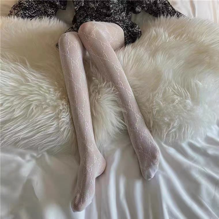 Quần Tất Lưới Co Giãn Cao In Chữ Phong Cách Lolita Sang Trọng