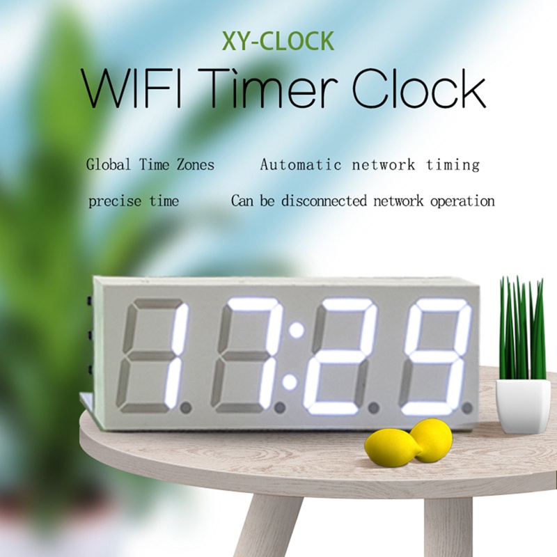 Mô Đun Đồng Hồ Kỹ Thuật Số Tự Động Kết Nối Wifi Không Dây Màu Trắng