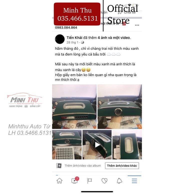 (6 màu) Hộp Đựng Khăn Giấy Bằng Da Kèm Đồng Hồ Trang Trí Xe Ô Tô - Hộp Khăn Giấy 3in1 Bọc Da Mạ Viền Kim Loại Cao Cấp | BigBuy360 - bigbuy360.vn