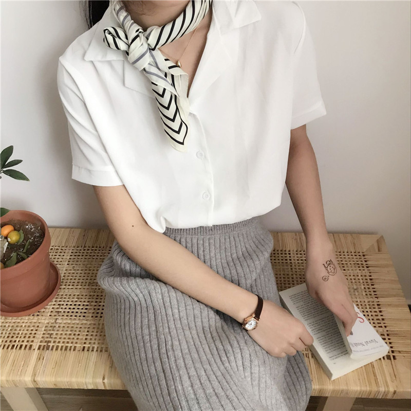 Áo Sơ Mi Voan Tay Ngắn Thời Trang Dành Cho Nữ