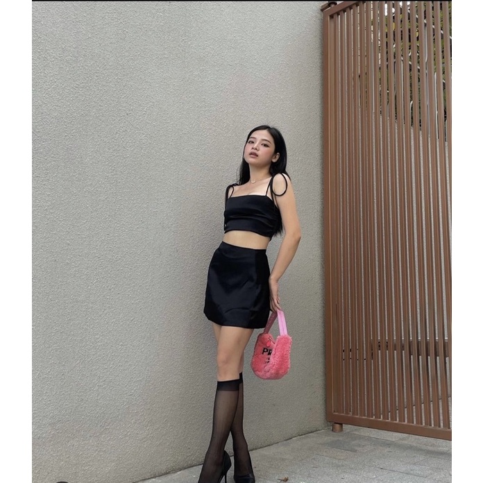 LUCASTA SET/ SET ĐỒ LỤA 2S CROPTOP KÈM CHÂN VÁY