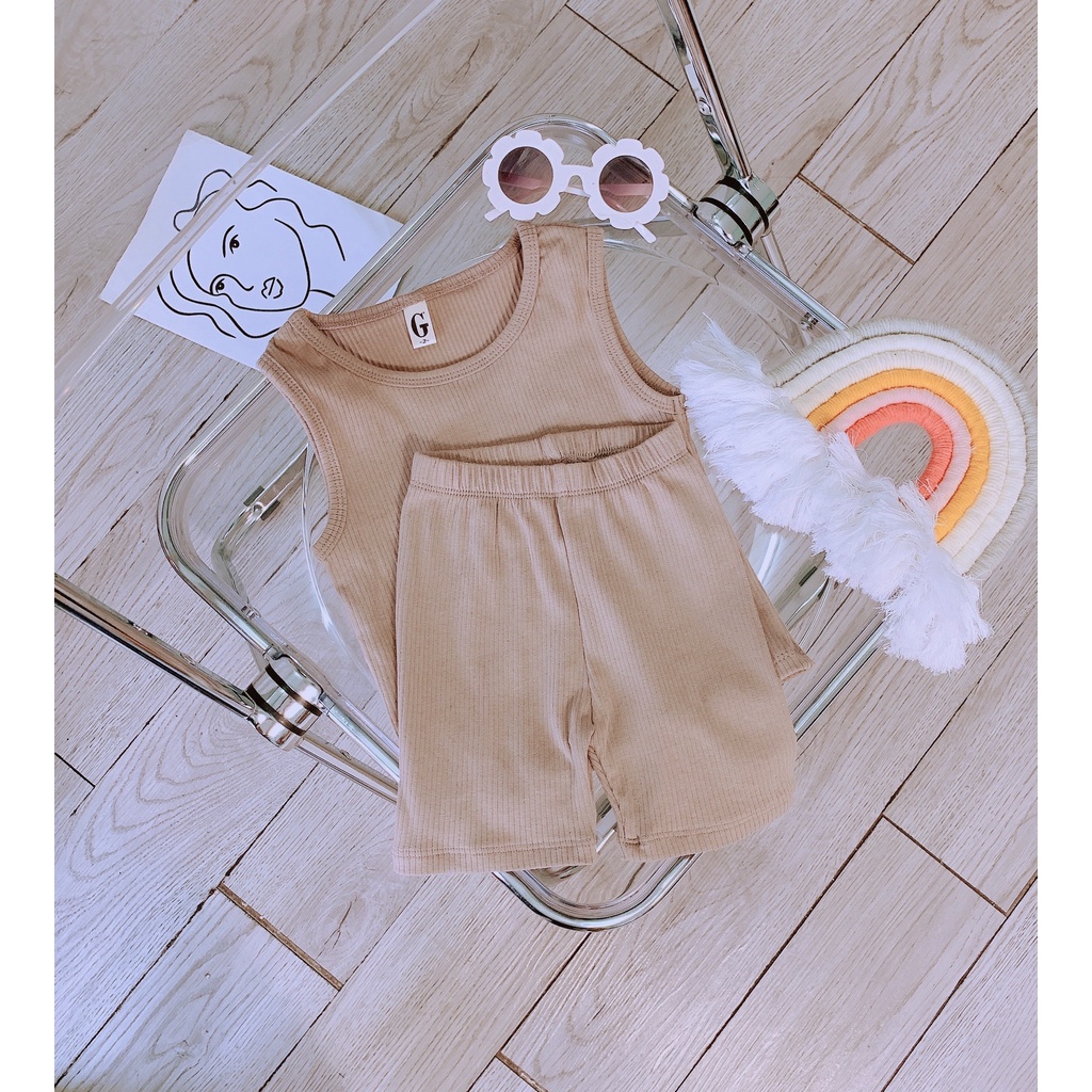 Lyvyshop - (Hàng chính phẩm) Bộ quần áo ba lỗ bé trai, bé gái siêu dễ thương từ 09-26kg