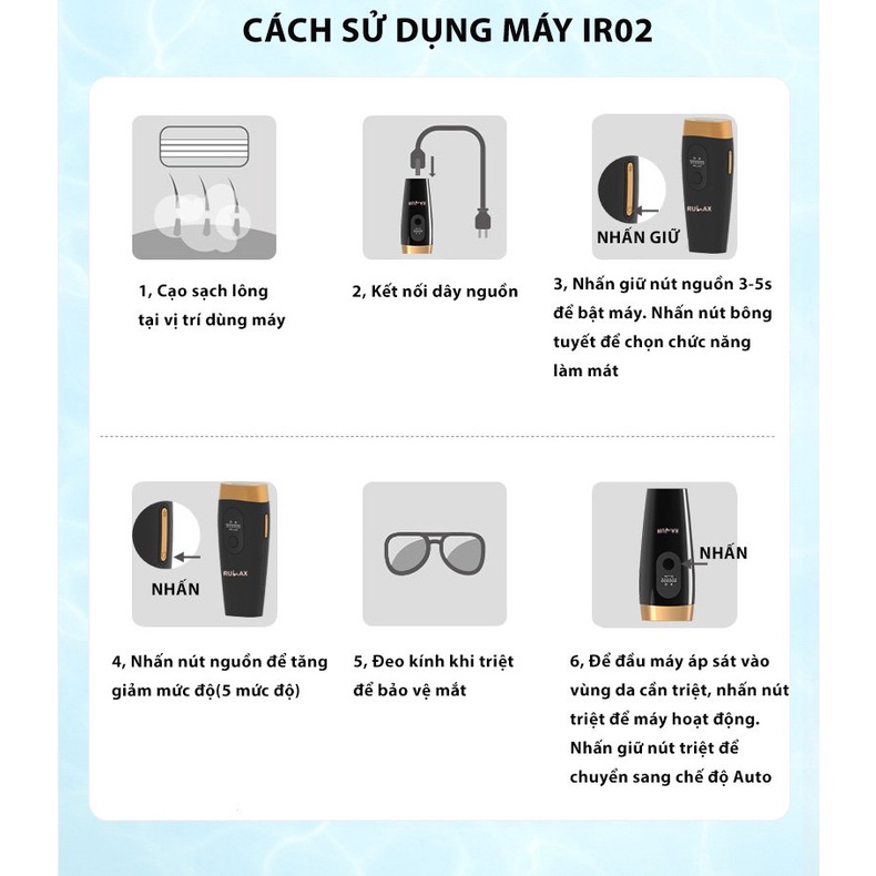 Máy Triệt Lông Lạnh RULAX Sóng IPL 999999 Xung, Trẻ Hóa Da Tự Động Phiên Bản Cao Cấp |BẢO HÀNH 12 THÁNG|