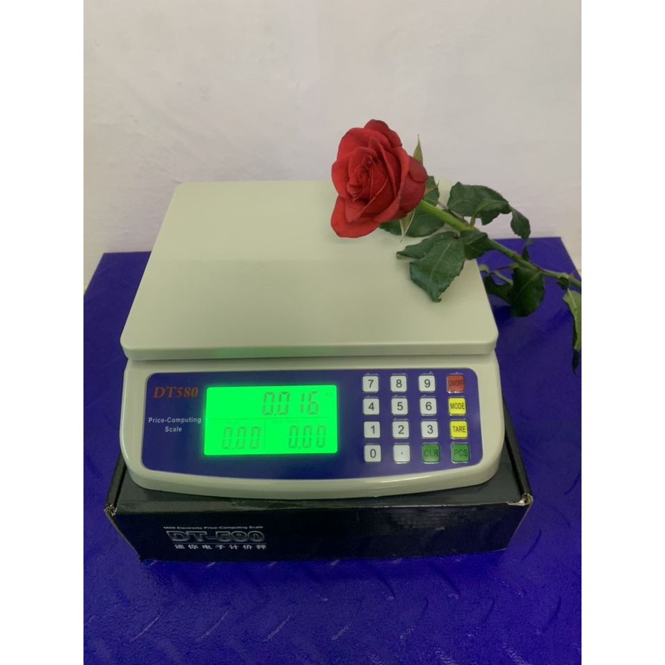 Cân điện tử 30kg - 1g DT-580, có chức năng tính tiền, chính xác, bền, đẹp, cao cấp + cóc sạc.