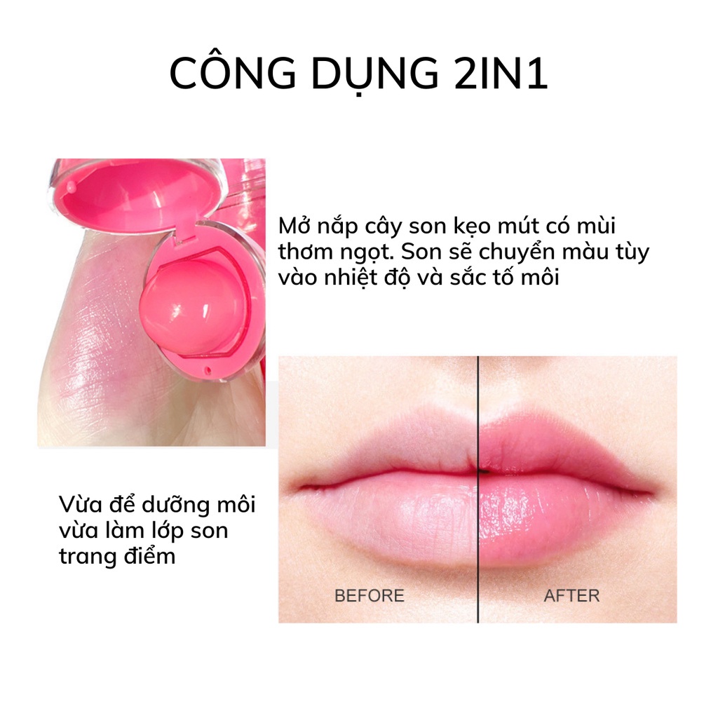 Son Dưỡng Có Màu Thiết Kế Hình Kẹo Mút HANDIAYAN Lollipop Lip Balm & Lip Oil Duo Dưỡng Ẩm Bền Màu Nội Địa Trung  E15