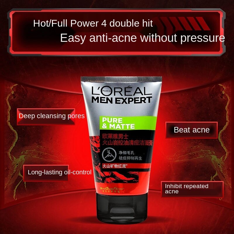 L'OREAL (Hàng Mới Về) Sữa Rửa Mặt Kiểm Soát Dầu Dành Cho Nam