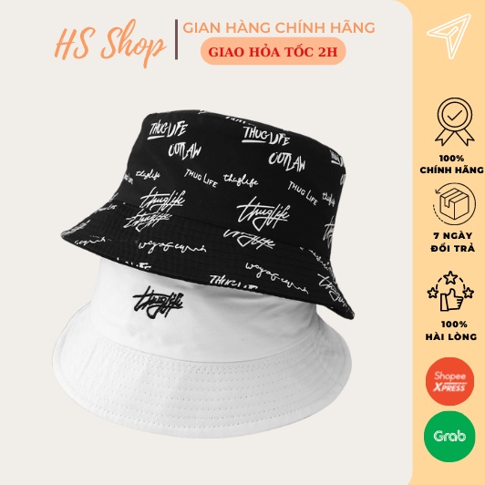 Mũ nón Bucket thuglife hai mặt vành tròn - B25