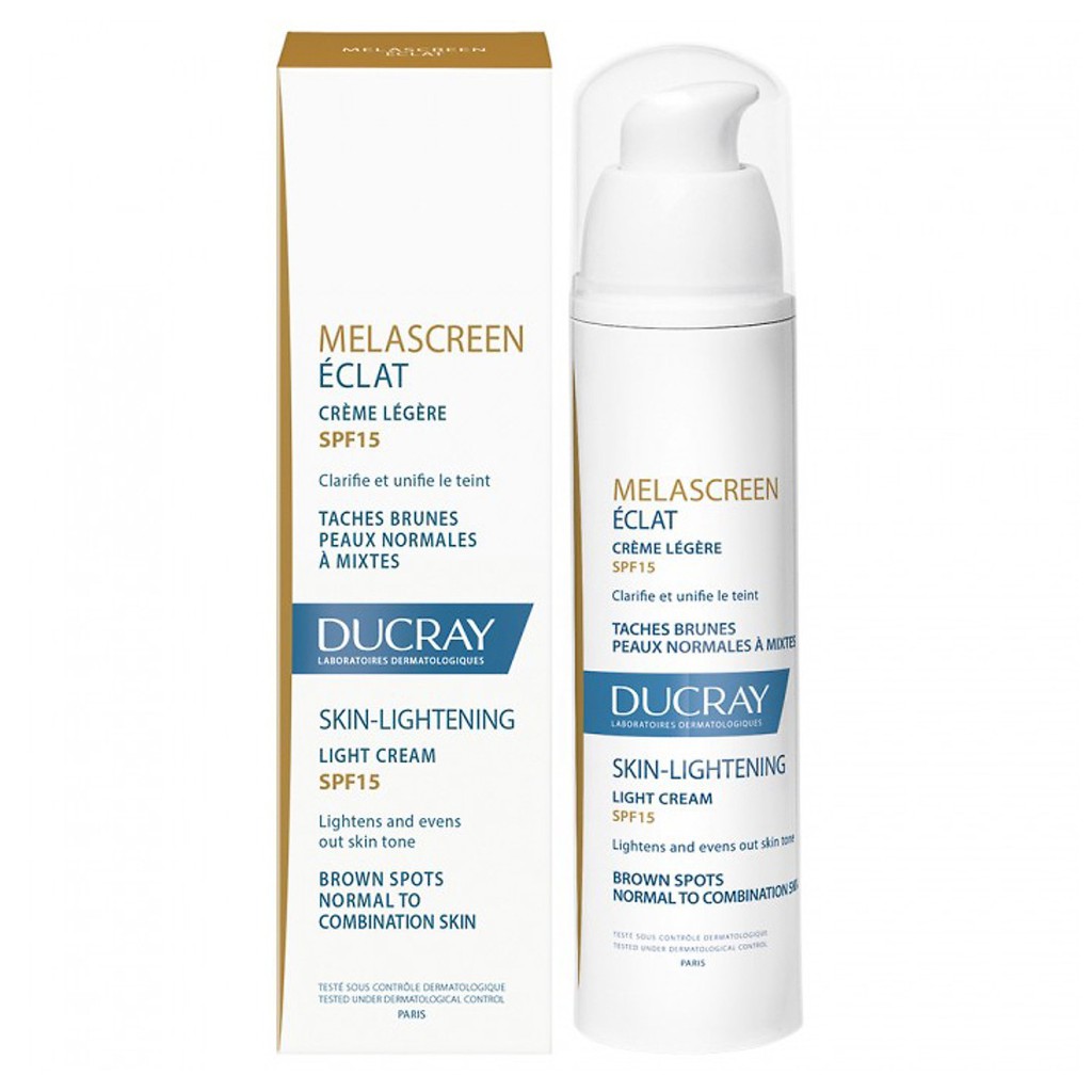 Ducray Melascreen Eclat Light Cream Skin Lightening SPF15: Kem dưỡng sáng da, đều màu(40ml)