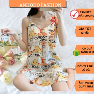 Váy ngủ cotton, váy 2 dây chất cực mềm mại, dễ thương cho nữ vn02