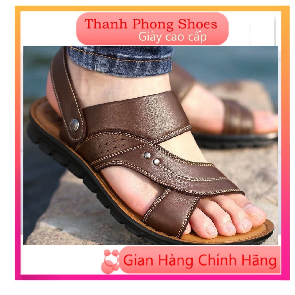 Giày Dép Nam Dép Da Nam Dép Nam Da Bò Dép Nam Quai Hậu