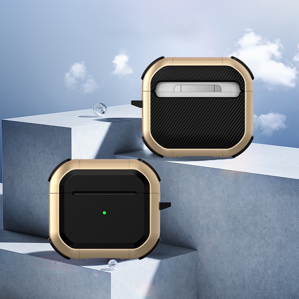 Vỏ Bảo Vệ Hộp Sạc Tai Nghe AirPods Pro 3 Chống Sốc Toàn Diện Có Móc Khóa Đèn LED Cho AirPod 3