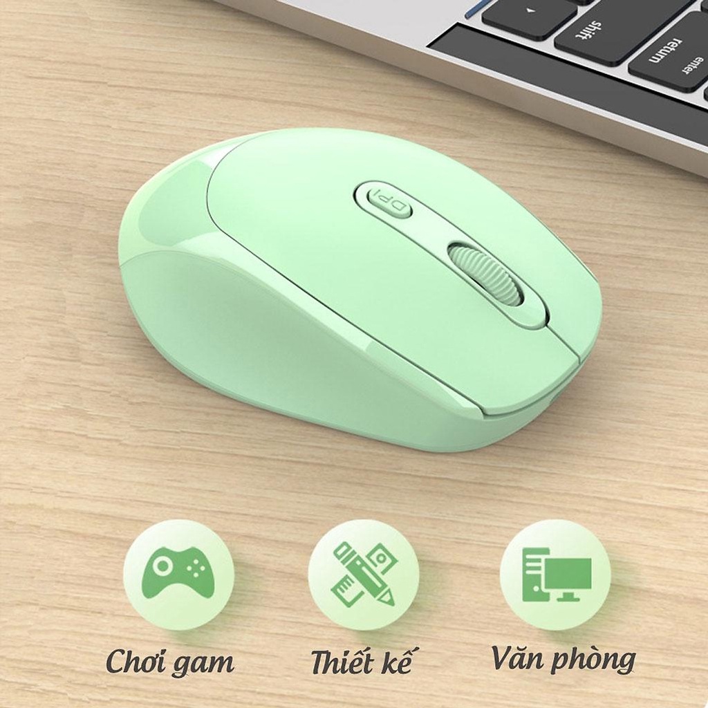 Chuột không dây Bluetooth, USB 2.4G chống ồn, DPI 1600, chế độ kép wireless usb 2.4Ghz, bluetooth M107