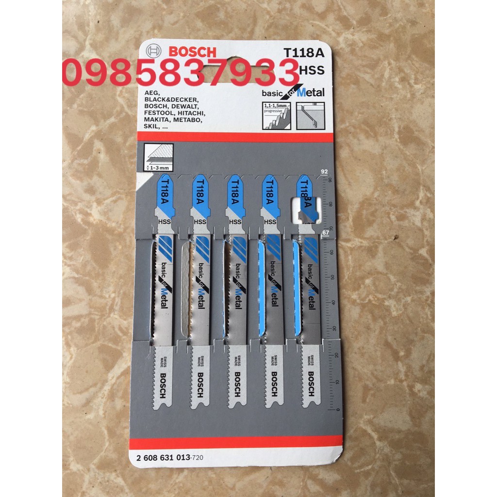 Lưỡi cưa lọng sắt 5 chiếc T118A chính hãng Bosch tại Máy cầm tay NTT bảo hành dài hạn an toàn hiệu quả