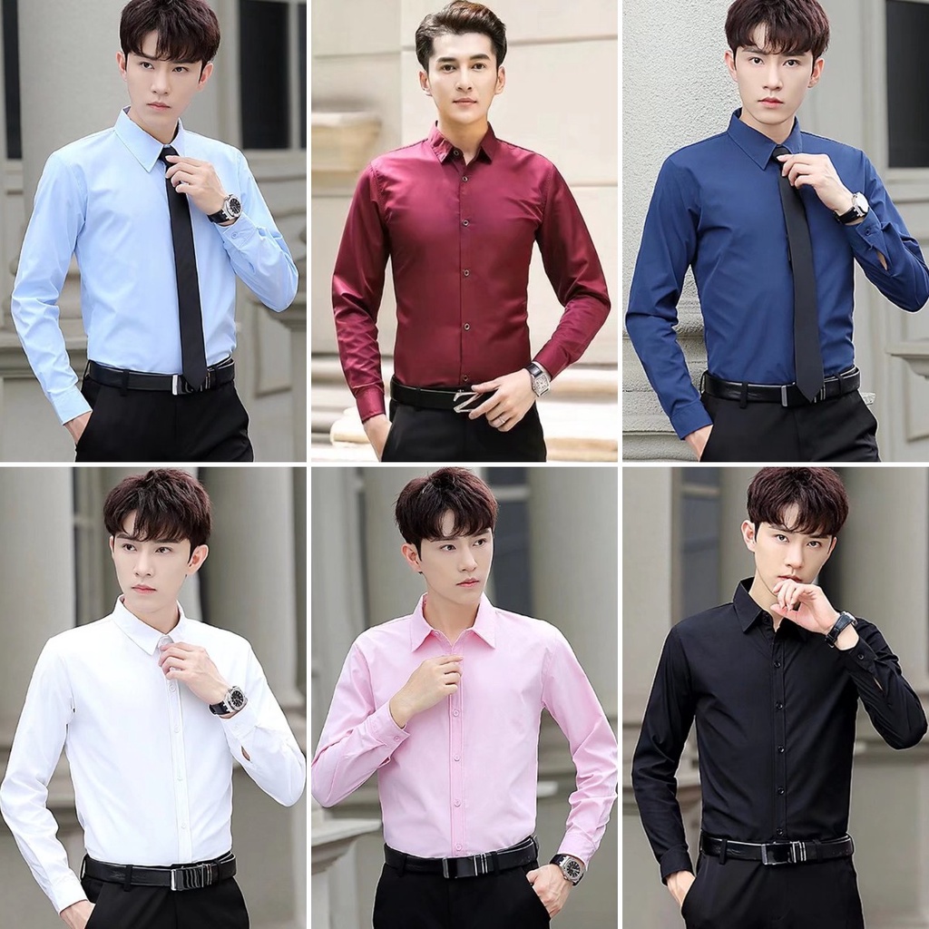 Áo Sơ Mi Nam Dài Tay Màu Trắng/Đen Thời Trang Công Sở Thanh Lịch Size S-4XL