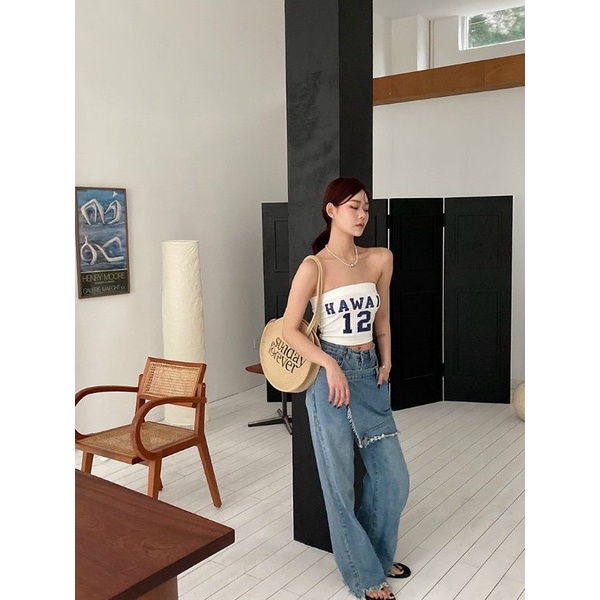 Túi Cói Tròn Thêu Chữ SUNDAY FOREVER Hot 2022