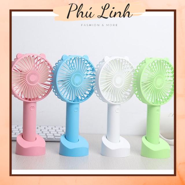 Quạt điện cầm tay kèm đế giữ điện thoại