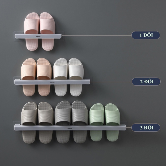 Kệ Để Giày Dép Thanh Phơi Treo Khăn Đa Năng Dán Tường Không Cần Khoan Vít Hiện Đại Chất liệu Nhựa Cao Cấp ABS