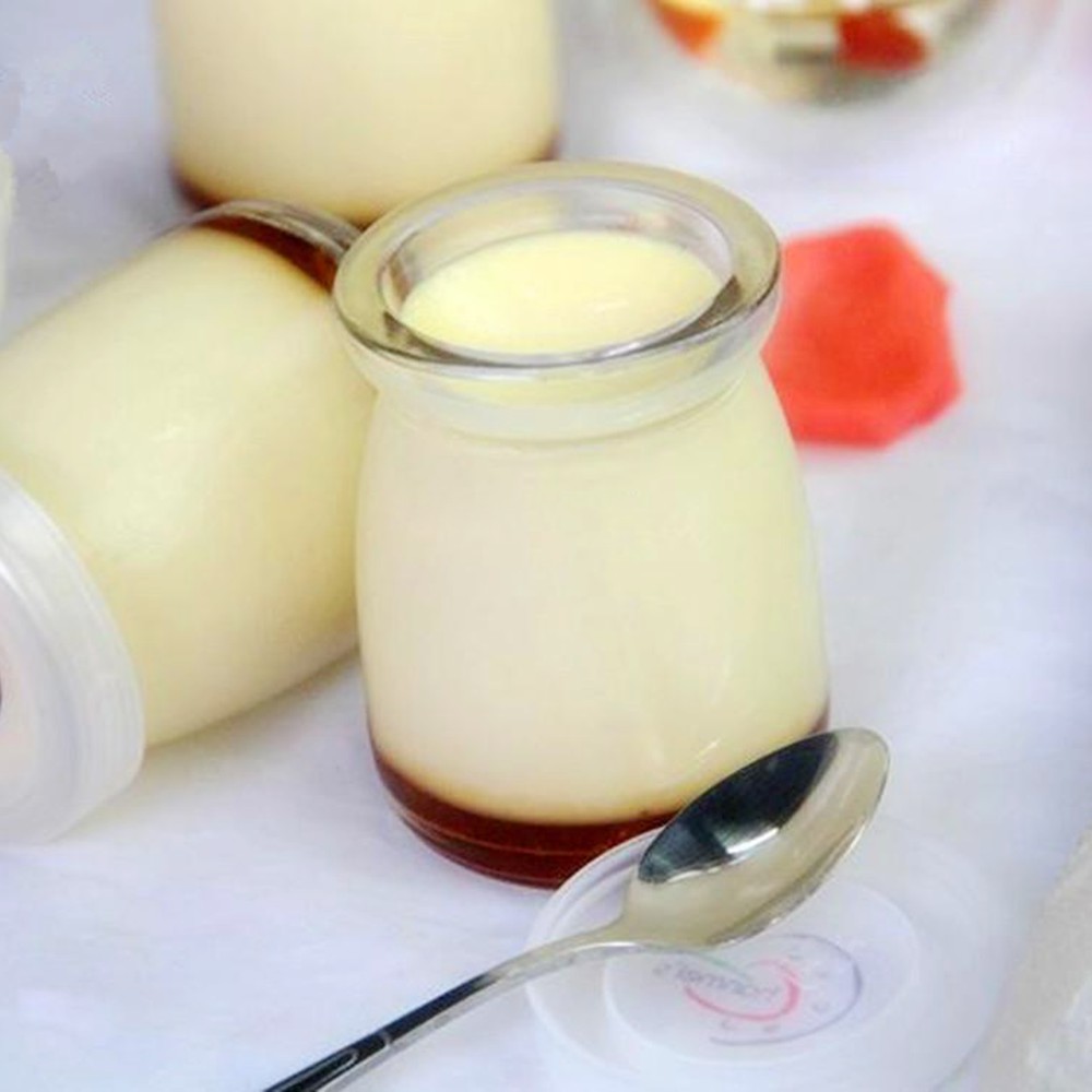 Hũ thủy tinh tròn 100ml nắp nhựa làm sữa chua, pudding, trữ sữa, đồ ăn dặm