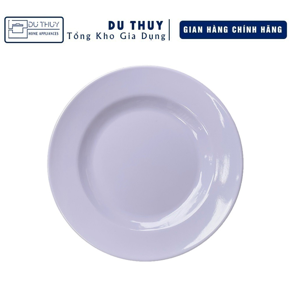 Dĩa tròn cạn 11'' 28 cm nhựa melamine màu trắng, vàng, xanh, đủ bông