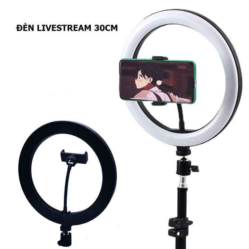 Đèn livestream giá rẻ 30cm và chân 2m1 hỗ trợ chụp ảnh, bán hàng, make up thay đổi chế độ sáng- Chính Hãng HD DESIGN