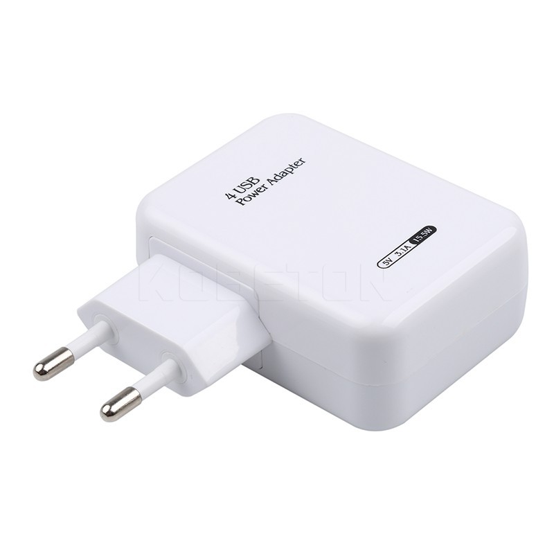 Đầu sạc chia 4 cổng USB phích cắm chuẩn EU tiện lợi cho du lịch