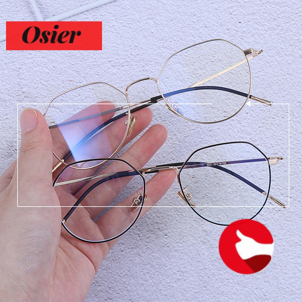 👒OSIER🍂 Retro Anti Blue Light Oversized Optical Glasses Computer Glasses Vision Care Goggles Gaming Eyewear Eyeglasses Unisex Polygon Metal Frame