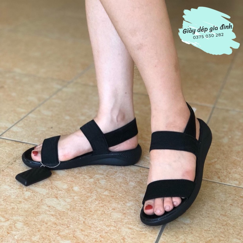Sandal nữ Literide đen đen cá tính êm nhẹ, bền đẹp