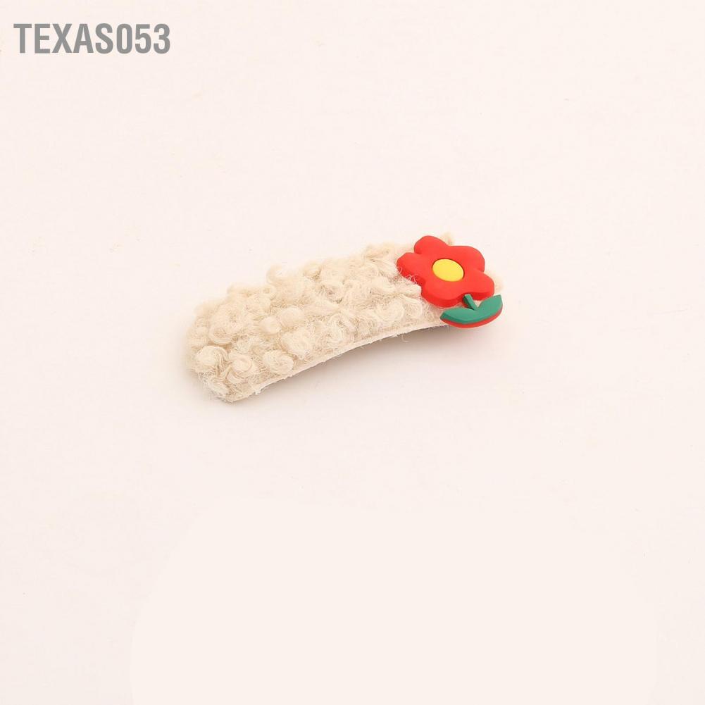 Texas053 Snap Hair Clip Lamb Wool Soft Cute Odorless Korea Hairpin for Girl Teens Kids Women