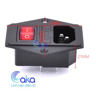 Jack cắm nguồn có cầu chì và công tắc AC-01A