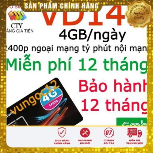 SIM 4G VINA VD149 KM 4GB/NGÀY VÀ VD89 KM 2GB/NGÀY XÀI TRỌN GÓI 1 NĂM KHÔNG TỐN PHÍ DUY TRÌ