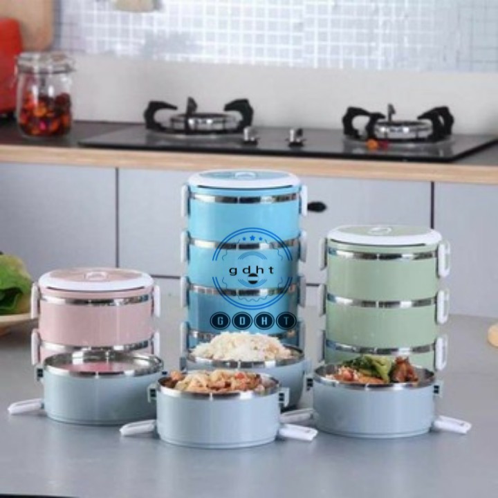 Cặp Lồng Inox Giữ Nhiệt nhiều ngăn Cao Cấp- 4 TẦNG- 2,8L