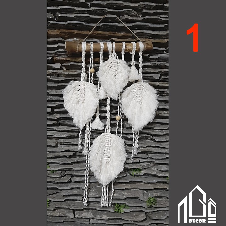 Macrame treo cửa chiếc lá xinh lung linh