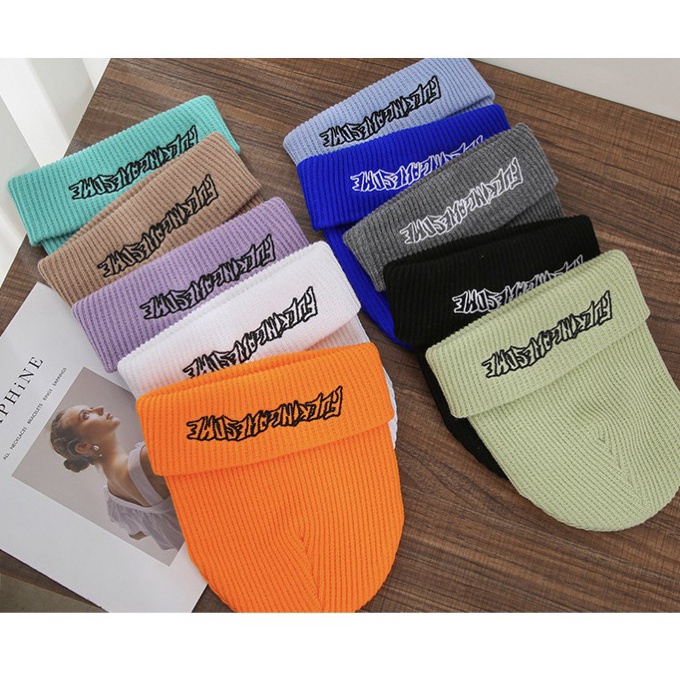 Mũ Nón Len Beanie Thêu Chữ Phong Cách Retro HipHop Hàn Quốc Nam Nữ Unisex