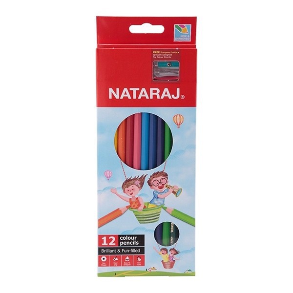 Bút Chì Màu NATARAKJ 12 Màu Dài Erasable