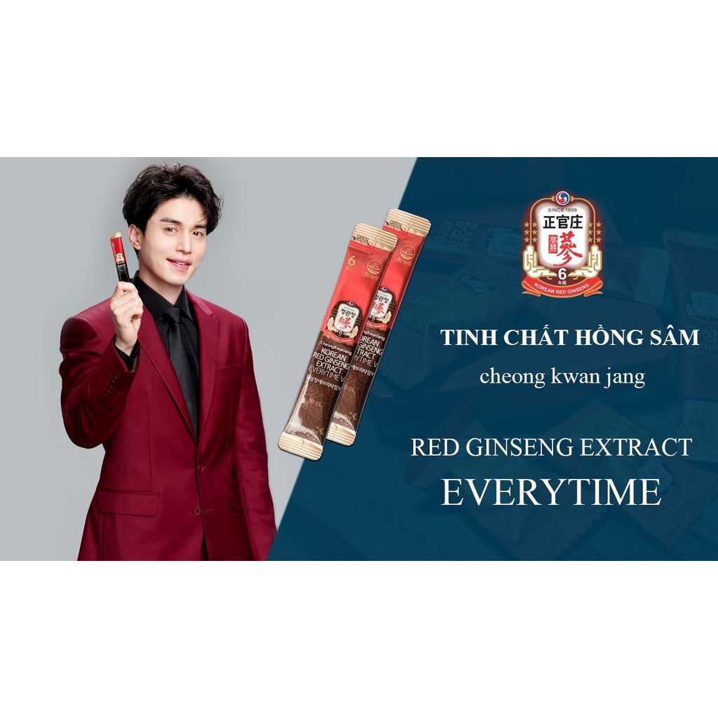 Tinh chất Hồng Sâm Hậu Duệ Mặt Trời EVERYTIME từ hồng sâm chính phủ KGC, Hộp 30 gói x 10ml, dạng gói tiện sử dụng