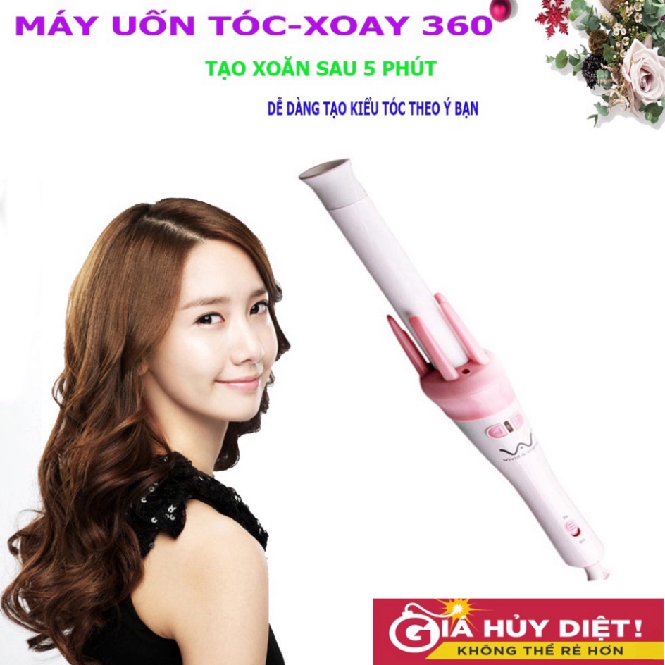 Máy Uốn Xoăn Tạo Kiểu Tóc Xoay Tự Động 360 Độ Chính Hãng . ƯU ĐÃI GIẢM GIÁ