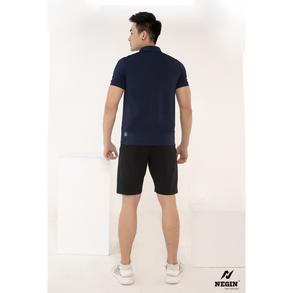 Áo Polo Nam NEGIN Dáng Regular Fit Tay Ngắn Với Thiết Kế Lỗ Kim Phối Vai Cao Cấp, Chất Liệu Vải Kháng Khuẩn Tốt AG317