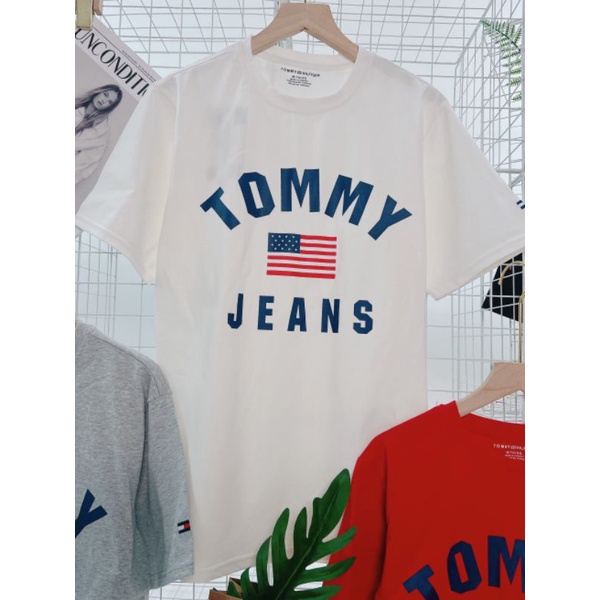 Áo Thun Tom.my Form Unisex Nam Nữ, Cotton Dày Mịn Thoáng Mát, Màu Trắng, SP00004