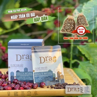 Cà phê phin giấy, cà phê túi lọc tiện lợi Robusta Natural 100% nguyên chất, phin giấy văn phòng, phin giấy túi lọc