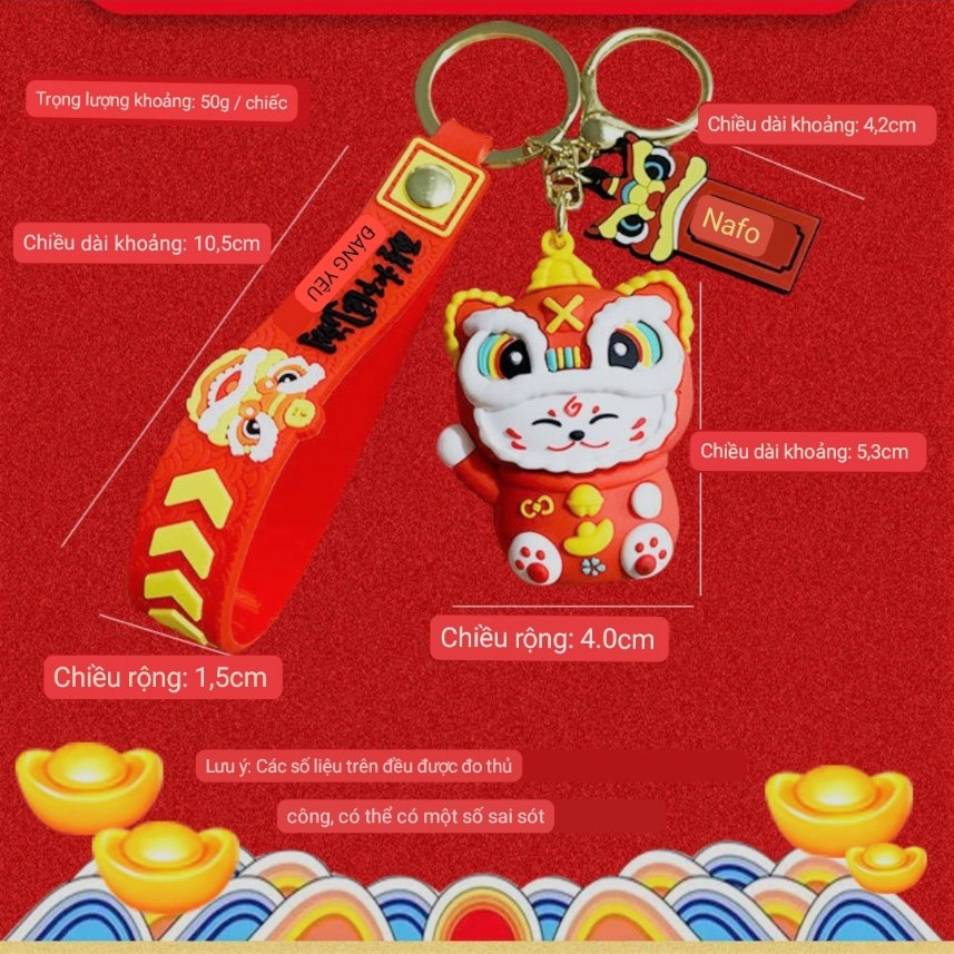 Móc khóa hình kỳ lân mèo chiêu tài ngộ nghĩnh MC01