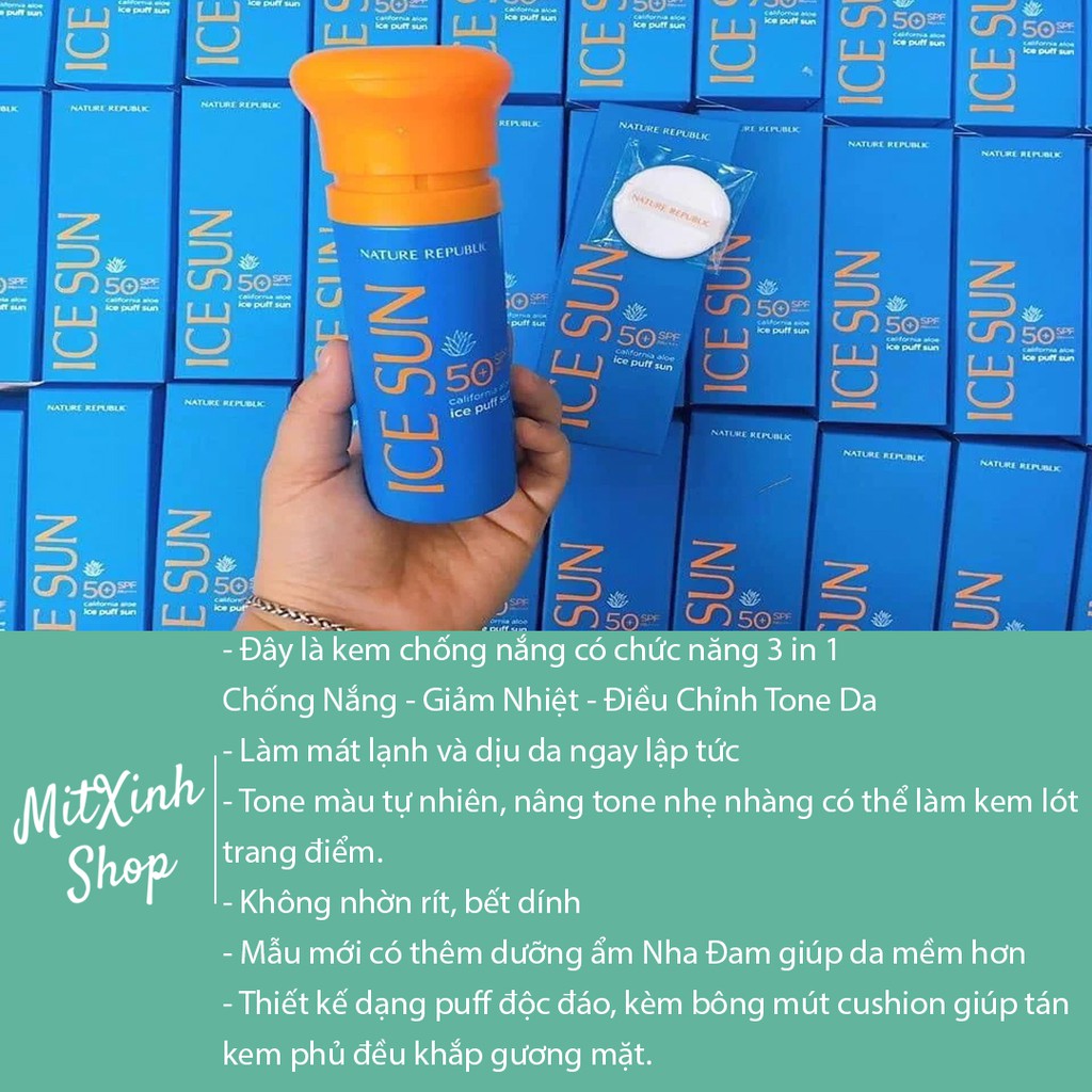 [MẪU MỚI] Kem Chống Nắng Mát Lạnh Ice Sun SPF 50+ Nâng Tone Da Hàn Quốc