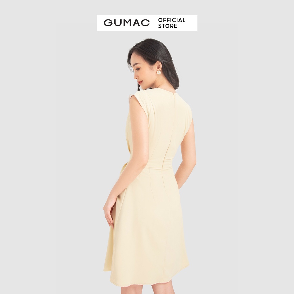 Đầm nữ thời trang GUMAC sát nách xếp ly DB12041 – GUMAC >>> top1shop >>> shopee.vn