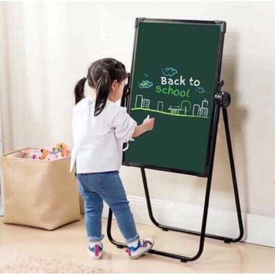 Bảng 2 Mặt Xoay Lật 360 Độ Cho Bé Tập Vẽ - Giá Vẽ Flipchart cho bé